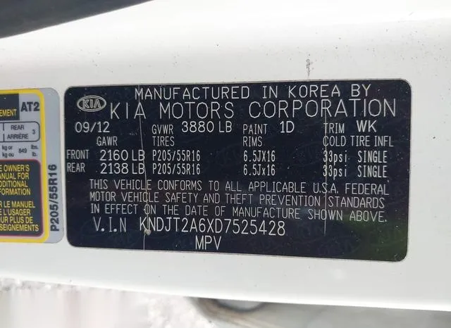 KNDJT2A6XD7525428 2013 2013 KIA Soul- - 9