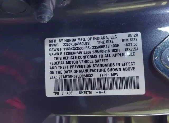 7FART6H57LE024632 2020 2020 Honda CR-V- Hybrid EX 9