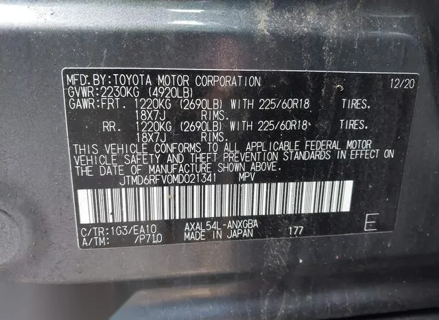 JTMD6RFV0MD021341 2021 2021 Toyota RAV4- Hybrid Limited 9