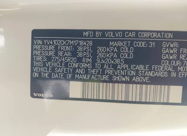 YV4102CK7M1718428 2021 2021 Volvo XC90- T5 Momentum 7 Passe 9