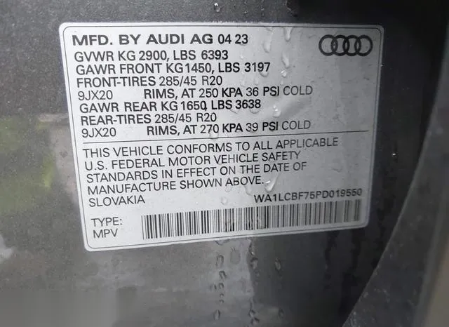 WA1LCBF75PD019550 2023 2023 Audi Q7- Premium Plus 45 Tfsi Q 9