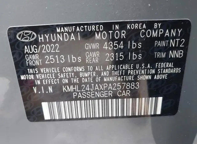 KMHL24JAXPA257883 2023 2023 Hyundai Sonata- SE 9