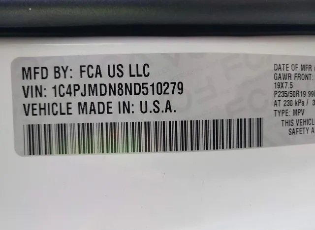 1C4PJMDN8ND510279 2022 2022 Jeep Cherokee- Limited 4X4 9