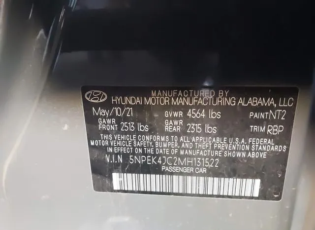 5NPEK4JC2MH131522 2021 2021 Hyundai Sonata- N Line 9