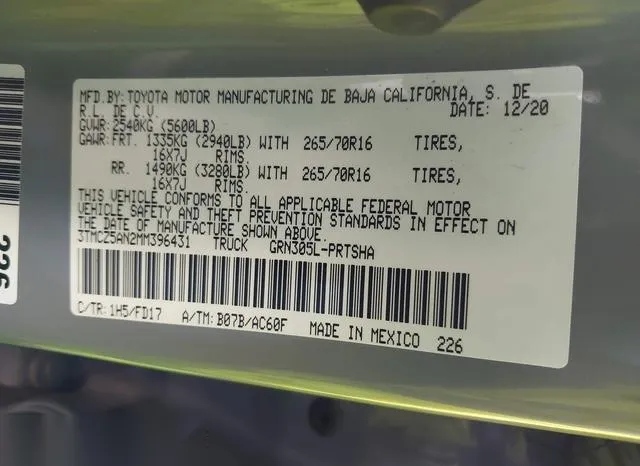 3TMCZ5AN2MM396431 2021 2021 Toyota Tacoma- Trd Off-Road 9