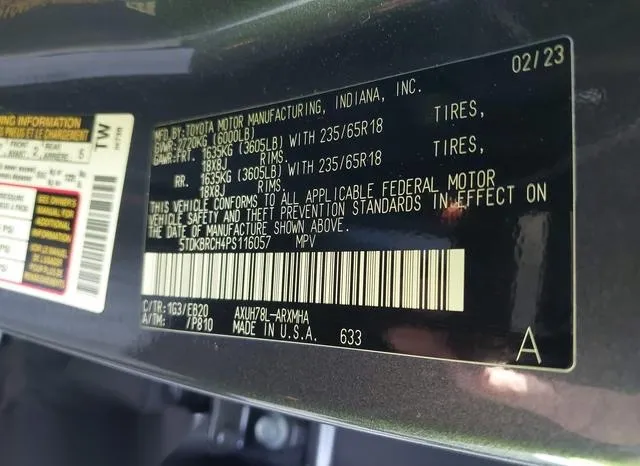 5TDKBRCH4PS116057 2023 2023 Toyota Highlander- Hybrid Xle 9