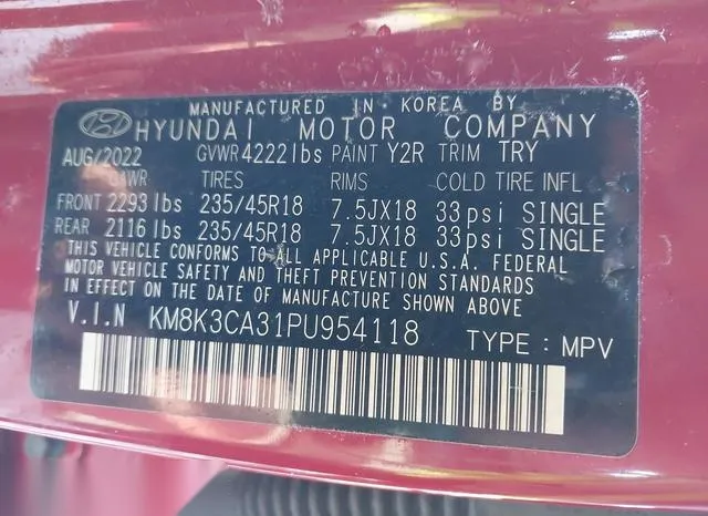 KM8K3CA31PU954118 2023 2023 Hyundai Kona- N Line 9