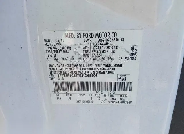 1FTMF1CM7BKD68896 2011 2011 Ford F-150- XL 9