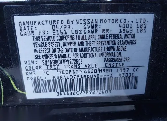 3N1AB8CV7PY272603 2023 2023 Nissan Sentra- Sv Xtronic Cvt 9