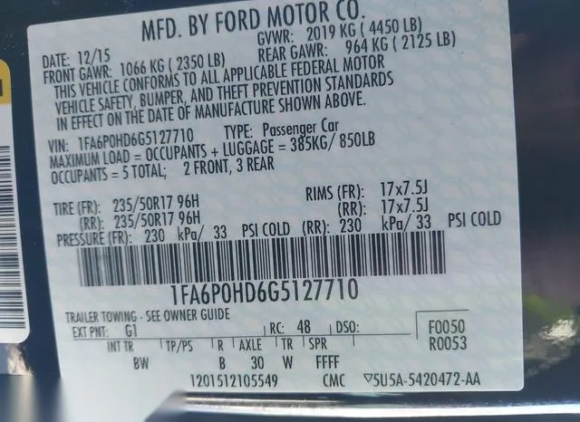 1FA6P0HD6G5127710 2016 2016 Ford Fusion- SE 9