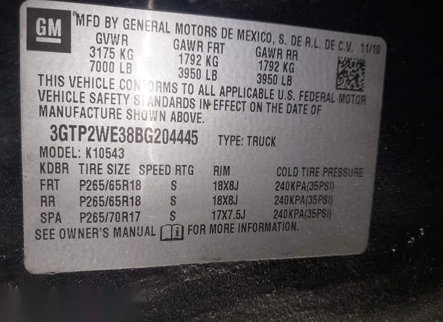 3GTP2WE38BG204445 2011 2011 GMC Sierra- 1500 Slt 9