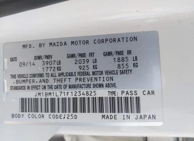 JM1BM1L71F1234825 2015 2015 Mazda 3- I Touring 9