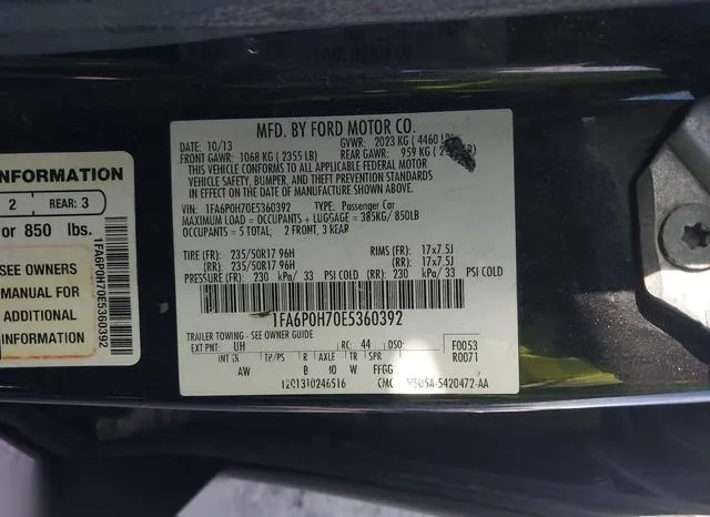 1FA6P0H70E5360392 2014 2014 Ford Fusion- SE 9