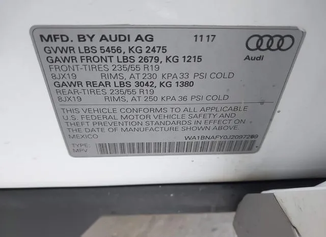 WA1BNAFY0J2097259 2018 2018 Audi Q5- 2-0T Premium/2-0T Tech 9