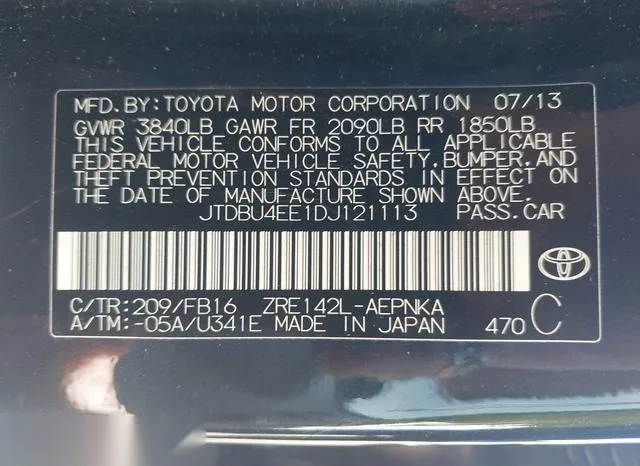 JTDBU4EE1DJ121113 2013 2013 Toyota Corolla- LE 9