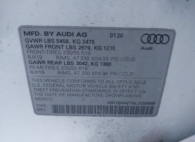 WA1BNAFY6L2059988 2020 2020 Audi Q5- Premium Plus 45 Tfsi Q 9