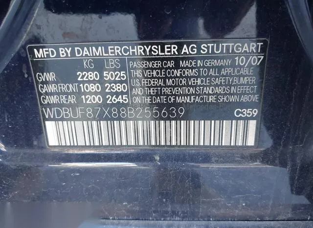 WDBUF87X88B255639 2008 2008 Mercedes-Benz E 350- 4Matic 9