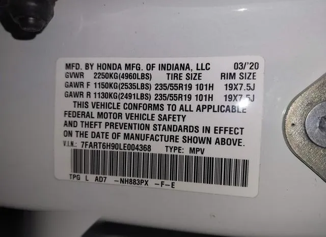 7FART6H90LE004368 2020 2020 Honda CR-V- Hybrid Touring 9