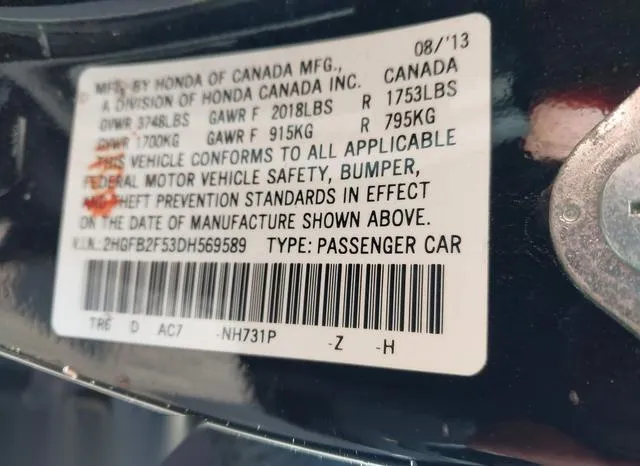 2HGFB2F53DH569589 2013 2013 Honda Civic- LX 9