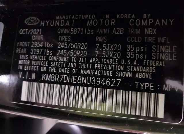 KM8R7DHE8NU394627 2022 2022 Hyundai Palisade- Calligraphy 9