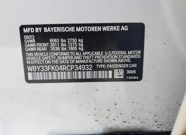 WBY33FK04RCP34932 2024 2024 BMW I5- Edrive40 9