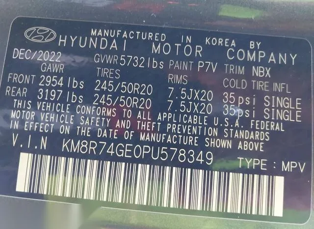 KM8R74GE0PU578349 2023 2023 Hyundai Palisade- Calligraphy 9