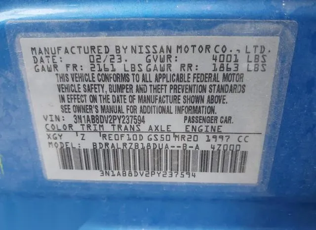 3N1AB8DV2PY237594 2023 2023 Nissan Sentra- Sr Xtronic Cvt 9