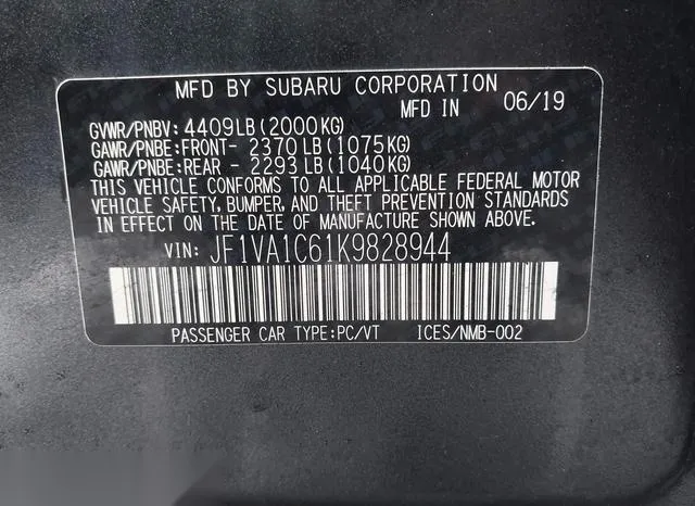 JF1VA1C61K9828944 2019 2019 Subaru WRX- Premium 9