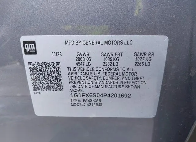 1G1FX6S04P4201692 2023 2023 Chevrolet Bolt- Ev Fwd 2Lt 9