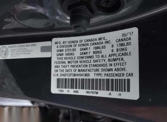 2HGFC2F58HH541869 2017 2017 Honda Civic- LX 9