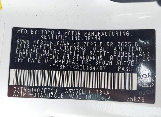 4T1BF1FK3EU464787 2014 2014 Toyota Camry- Se Sport 9