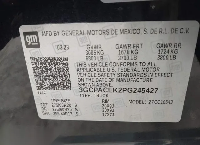 3GCPACEK2PG245427 2023 2023 Chevrolet Silverado 1500 9