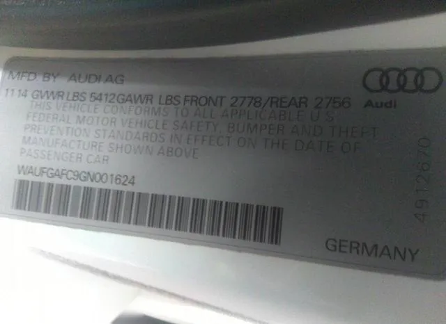 WAUFGAFC9GN001624 2016 2016 Audi A6- 3-0T Premium Plus 9