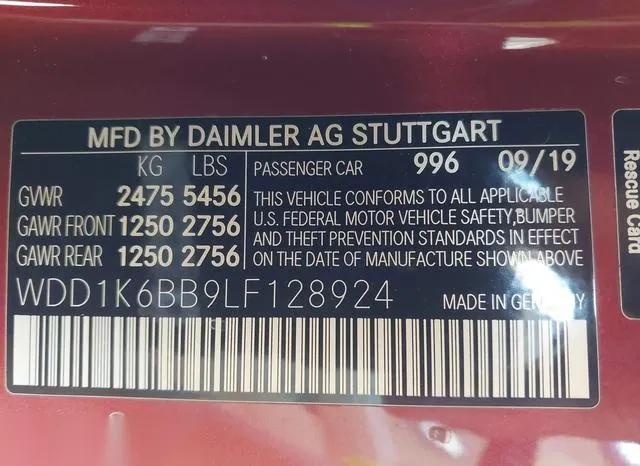 WDD1K6BB9LF128924 2020 2020 Mercedes-Benz AMG E 53- 4Matic 9