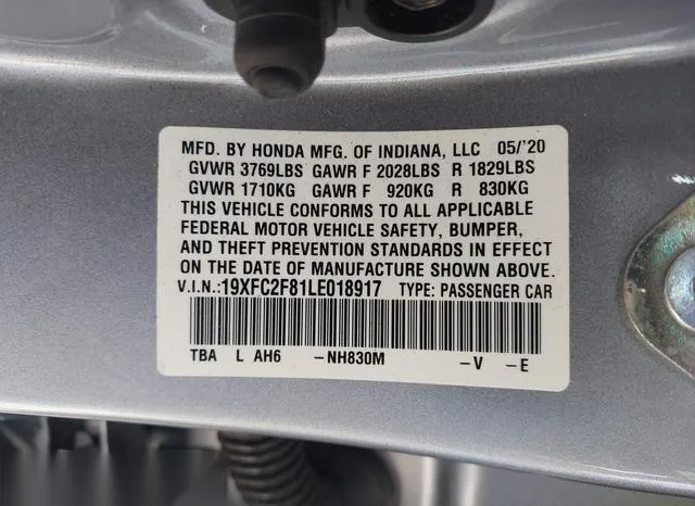 19XFC2F81LE018917 2020 2020 Honda Civic- Sport 9