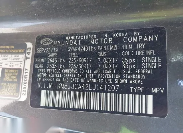 KM8J3CA42LU141207 2020 2020 Hyundai Tucson- Value 9