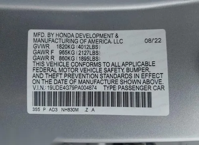 19UDE4G79PA004874 2023 2023 Acura Integra- A-Spec W/ Techno 9