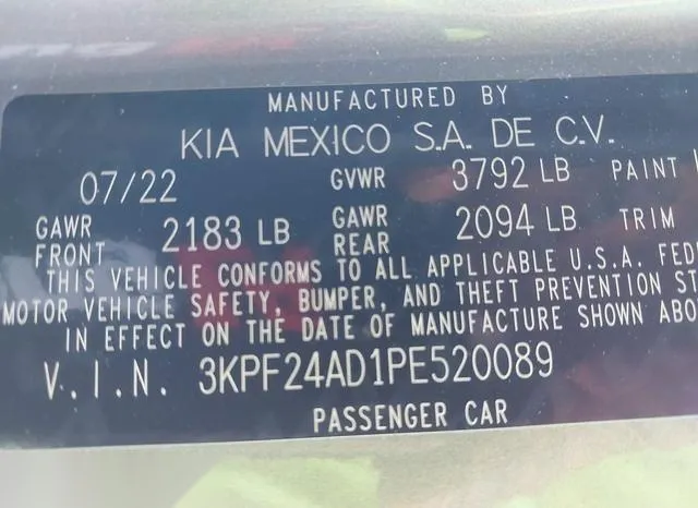 3KPF24AD1PE520089 2023 2023 KIA Forte- Lxs 9