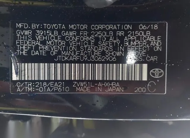 JTDKARFU9J3062906 2018 2018 Toyota Prius- Three Touring 9