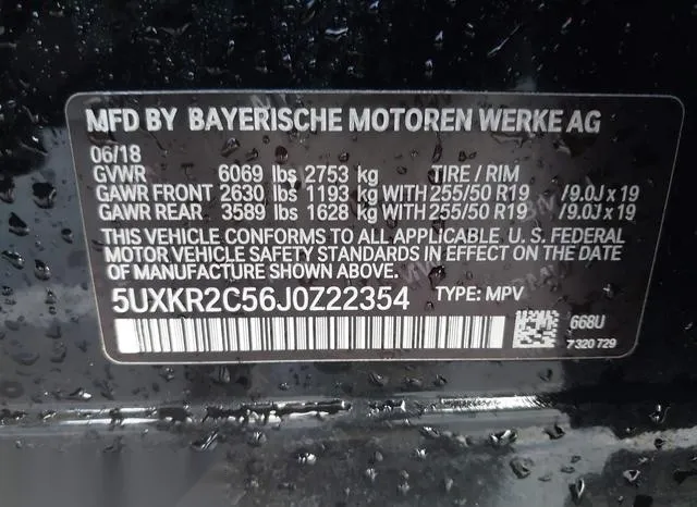 5UXKR2C56J0Z22354 2018 2018 BMW X5- Sdrive35I 9