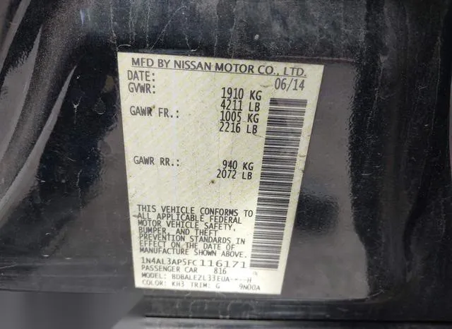 1N4AL3AP5FC116171 2015 2015 Nissan Altima- 2-5 S 9