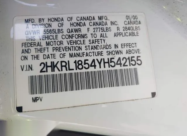 2HKRL1854YH542155 2000 2000 Honda Odyssey- LX 9