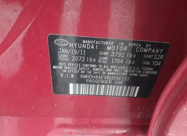 KMHDH4AEXBU094133 2011 2011 Hyundai Elantra- Limited -ulsan 9