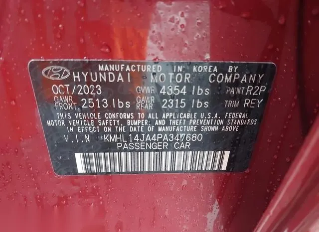 KMHL14JA4PA347680 2023 2023 Hyundai Sonata- Sel 9