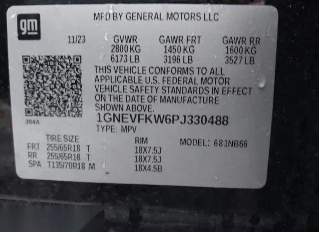 1GNEVFKW6PJ330488 2023 2023 Chevrolet Traverse- Awd Ls 8