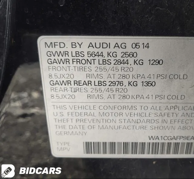 WA1CGAFP9EA130812 2014 2014 Audi SQ5- 3-0T Premium Plus 9