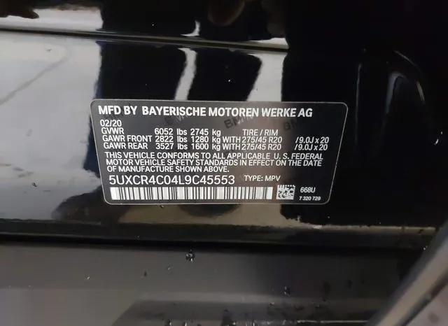 5UXCR4C04L9C45553 2020 2020 BMW X5- Sdrive40I 9