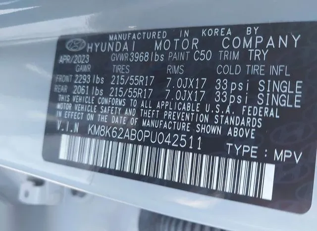 KM8K62AB0PU042511 2023 2023 Hyundai Kona- Sel 9