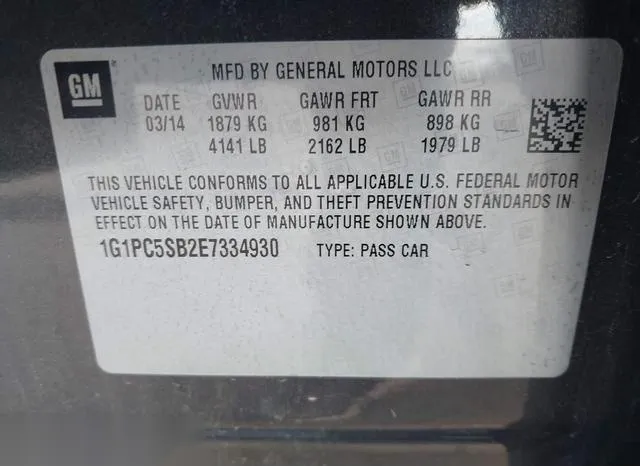 1G1PC5SB2E7334930 2014 2014 Chevrolet Cruze- 1Lt Auto 9