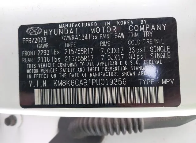 KM8K6CAB1PU019356 2023 2023 Hyundai Kona- Sel 9